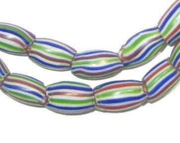 Multicolor Striped Watermelon Chevron Beads - The Bead Chest