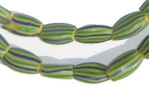Blue Striped Watermelon Chevron Beads - The Bead Chest