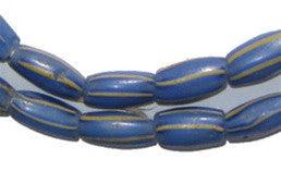 Blue Striped Watermelon Chevron Beads - The Bead Chest