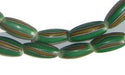 Yellow Green Striped Watermelon Chevron Beads - The Bead Chest