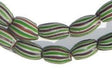 Green Brown Striped Watermelon Chevron Beads - The Bead Chest