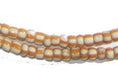 Orange & White Ghana Chevron Beads (Small) - The Bead Chest
