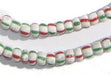 Red, Green, & White Ghana Chevron Beads (Small) - The Bead Chest