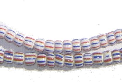 Chevron Bead Red White And Blue Glass Beads Small Chevron Beads