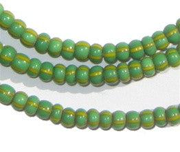 Green & Yellow Chevron Beads (4mm) - The Bead Chest