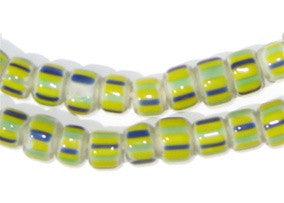 Blue, Green & Yellow Chevron Beads - The Bead Chest