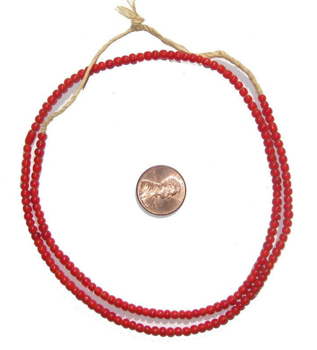Red White Heart Beads (4mm) - The Bead Chest