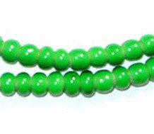 Green White Heart Beads (6mm) - The Bead Chest