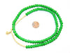 Green White Heart Beads (6mm) - The Bead Chest