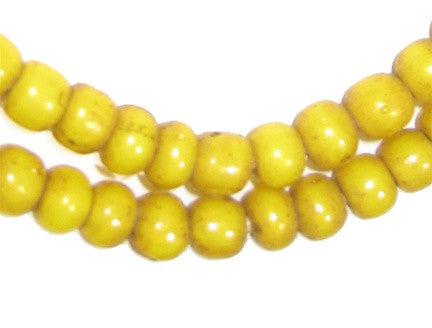 Yellow White Heart Beads (6mm) - The Bead Chest