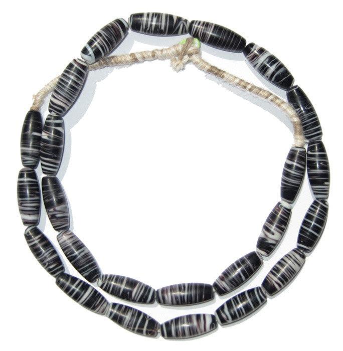 Black Wind Whorl Beads - The Bead Chest